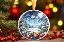 Round Christmass Ornament Sublimation|Clipart Product Image 1
