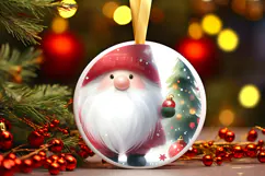 Round Christmass Ornament Sublimation|Clipart Product Image 1