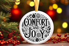 Season of Joy Round Christmas Ornament Sublimation PNG Product Image 3