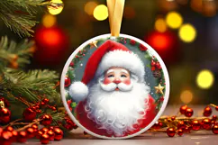 Round Christmass Ornament Sublimation|Clipart Product Image 1
