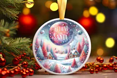 Round Christmass Ornament Sublimation|Clipart Product Image 1