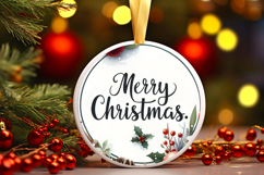 Round Christmass Ornament Sublimation|Clipart Product Image 1