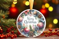 Round Christmass Ornament Sublimation|Clipart Product Image 1