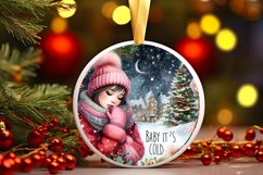 Winter Scene with Holiday Blessings Sublimation PNG Product Image 1