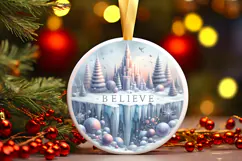 Round Christmass Ornament Sublimation|Clipart Product Image 1