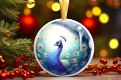 Winter Scene Round Ornament Sublimation PNG Product Image 3