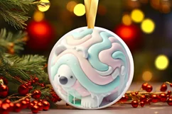 White Polar Bear Ornament Sublimation PNG Product Image 2