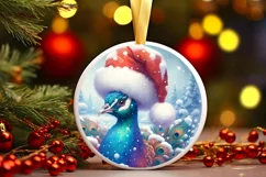 Colorfull Snowflake Pastel Round Ornament Christmas Winter Product Image 3