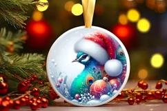 Colorfull Snowflake Pastel Round Ornament Christmas Winter Product Image 1