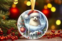 Winter Seal Portrait Sublimation PNG Product Image 1