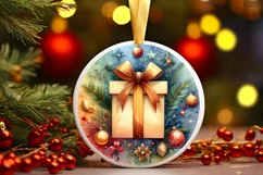 Colorful Gift Round Ornament Sublimation PNG Product Image 3