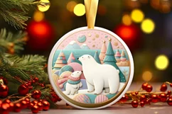 Round Christmas Ornament Sublimation|Clipart Product Image 3