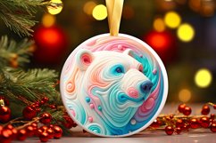 Polar Bear Round Ornament Sublimation PNG Product Image 3