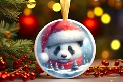 Detailed 3D Panda Winter Scene Sublimation PNG Product Image 1
