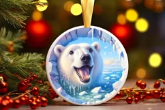 Polar Bear and Melting Ice Wall Christmas Ornament Product Image 3