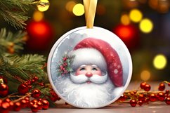 Santa with Santa Round Ornament Sublimation PNG Product Image 2