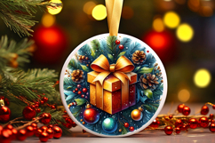 Round Christmass Ornament Sublimation|Clipart Product Image 1