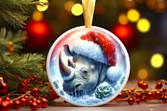 Winter Scene Round Ornament Sublimation PNG Product Image 3