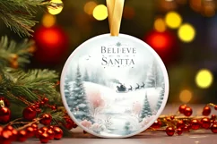 Round Christmas Ornament Sublimation|Clipart Product Image 2