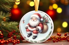 Santa Round Ornament Sublimation PNG Product Image 3