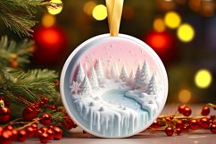Winter Scenee Round Sublimation PNG Product Image 1