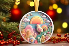 Round Christmas Ornament Sublimation|Clipart Product Image 3