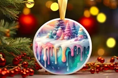 Colorfull Pastell Winter Scene with Spain PNG Product Image 3