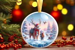 Pastell Winter Scene with Cowboy PNG Product Image 2