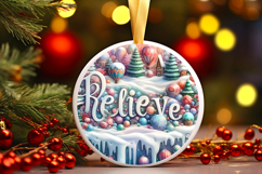 Round Christmass Ornament Sublimation|Clipart Product Image 1