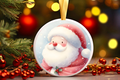 Round Christmass Ornament Sublimation|Clipart Product Image 1