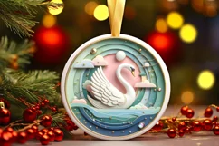 Round Christmas Ornament Sublimation|Clipart Product Image 3