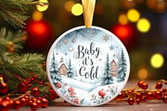 Winter Scene with Santa Round Sublimation PNG Product Image 3