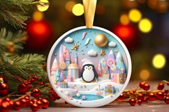 Round Christmas Ornament Sublimation|Clipart Product Image 1