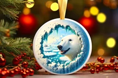 Melting Ice Polar Bear Painting Sublimation PNG Product Image 3