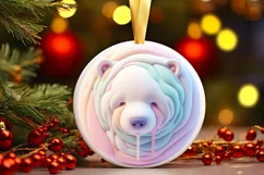 Pastel Polar Bear Winter Scene PNG Product Image 3