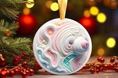 Polar Bear Depth Melting Round Ornament Christmas PNG Product Image 3