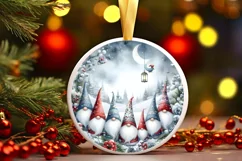 Winter Gnomes Christmas Ornament Sublimation PNG Product Image 3