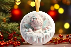 3D Christmas Fairy Ornament Sublimation PNG Product Image 3