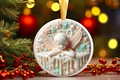 3D Christmas Fairy Ornament Sublimation PNG Product Image 3