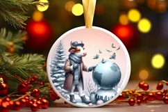 Pastell Winter Scene with Cowboy PNG Product Image 3