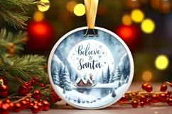 Winter Scene Christmas Ornament Sublimation PNG Product Image 3