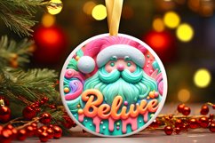 Pastel 3D Martzipan Santa with Large Text BELIEVE Product Image 1