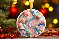 Round Christmas Ornament Sublimation|Clipart Product Image 1