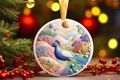 Round Christmas Ornament Sublimation|Clipart Product Image 3