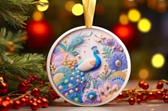 Round Christmas Ornament Sublimation|Clipart Product Image 1