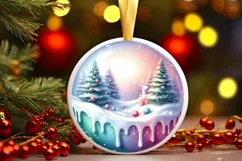 Colorfull Winter Scene with Sleigh PNG Product Image 3