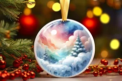 Colorfull Winter Scene with Sleigh PNG Product Image 1