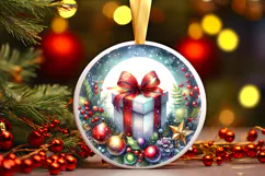 Round Christmass Ornament Sublimation|Clipart Product Image 1