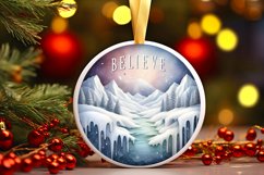 3D Round Melting Winter Scene with Very Large Text Believe Product Image 3