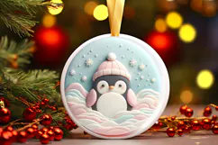 Round Christmass Ornament Sublimation|Clipart Product Image 1